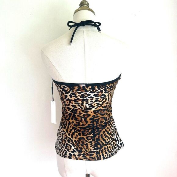 Calvin Klein V-Wire Halter Tankini Top Jaguar Brown Size Medium NWT - Picture 6 of 14
